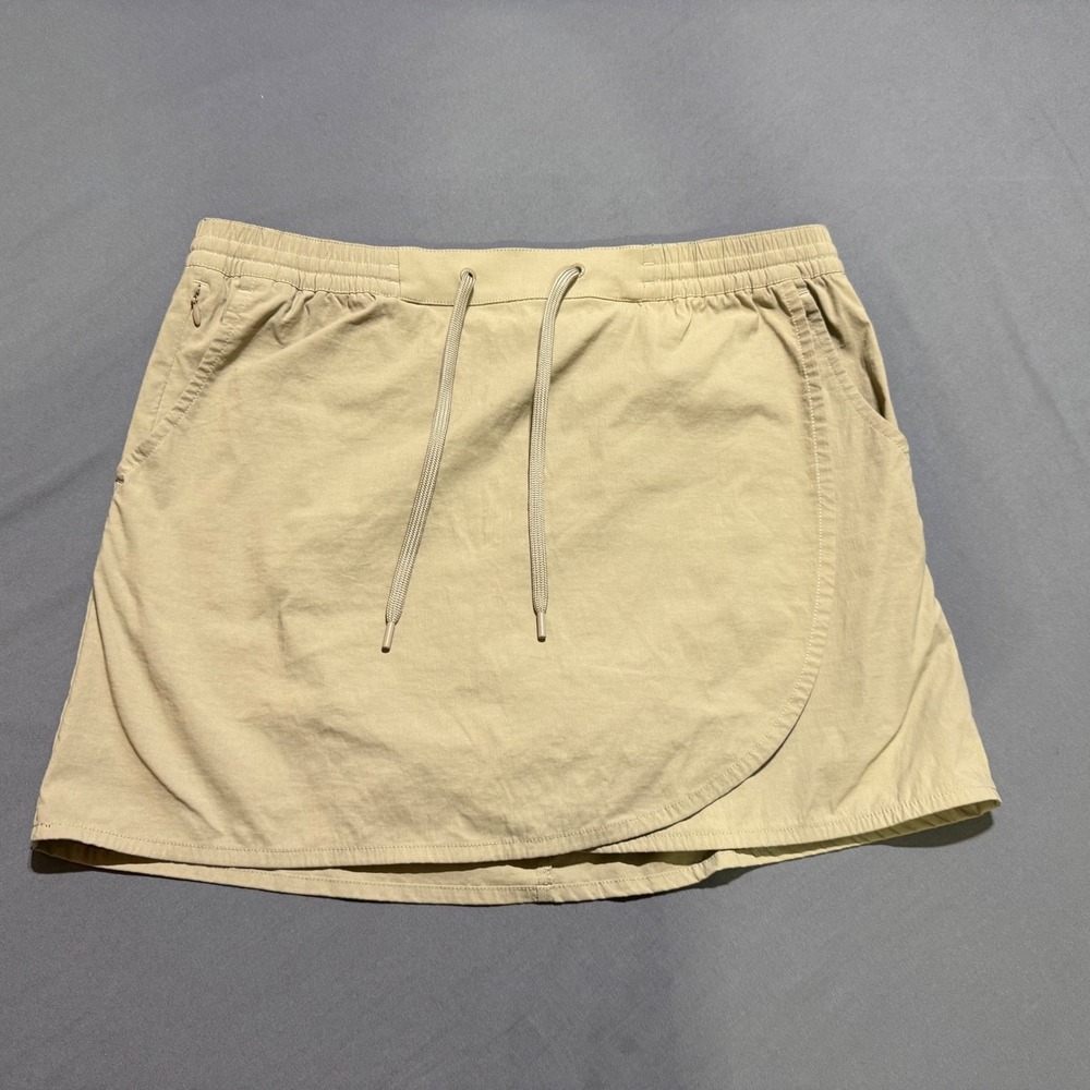 Eddie Bauer Skort Womens Large Tan Hiking Athletic Wrap Front Stretch Activewear